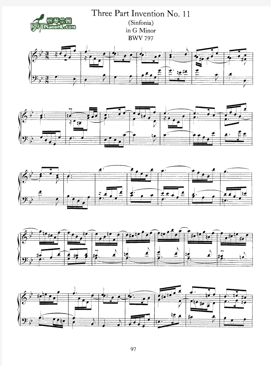 巴赫《二部创意曲与三部创意曲》BWV797