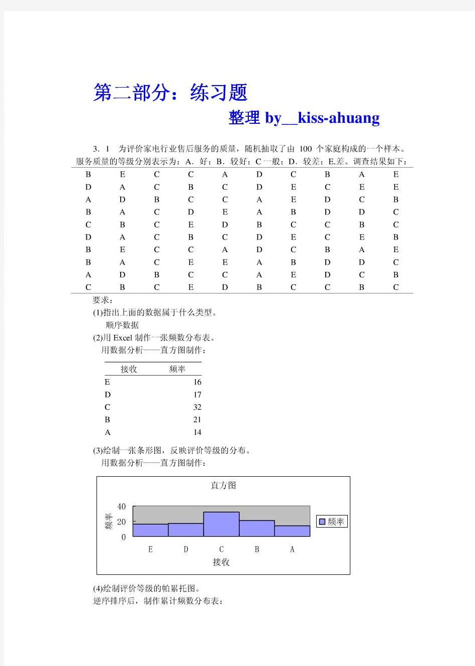 统计学(贾俊平等)课后习题答案