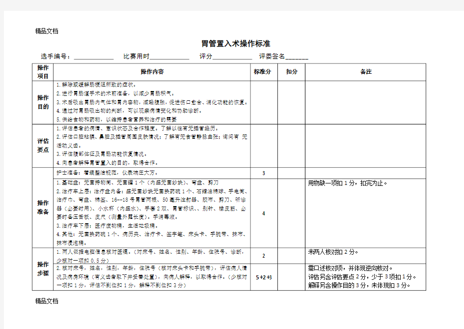 最新胃管置入术操作标准(6.4)