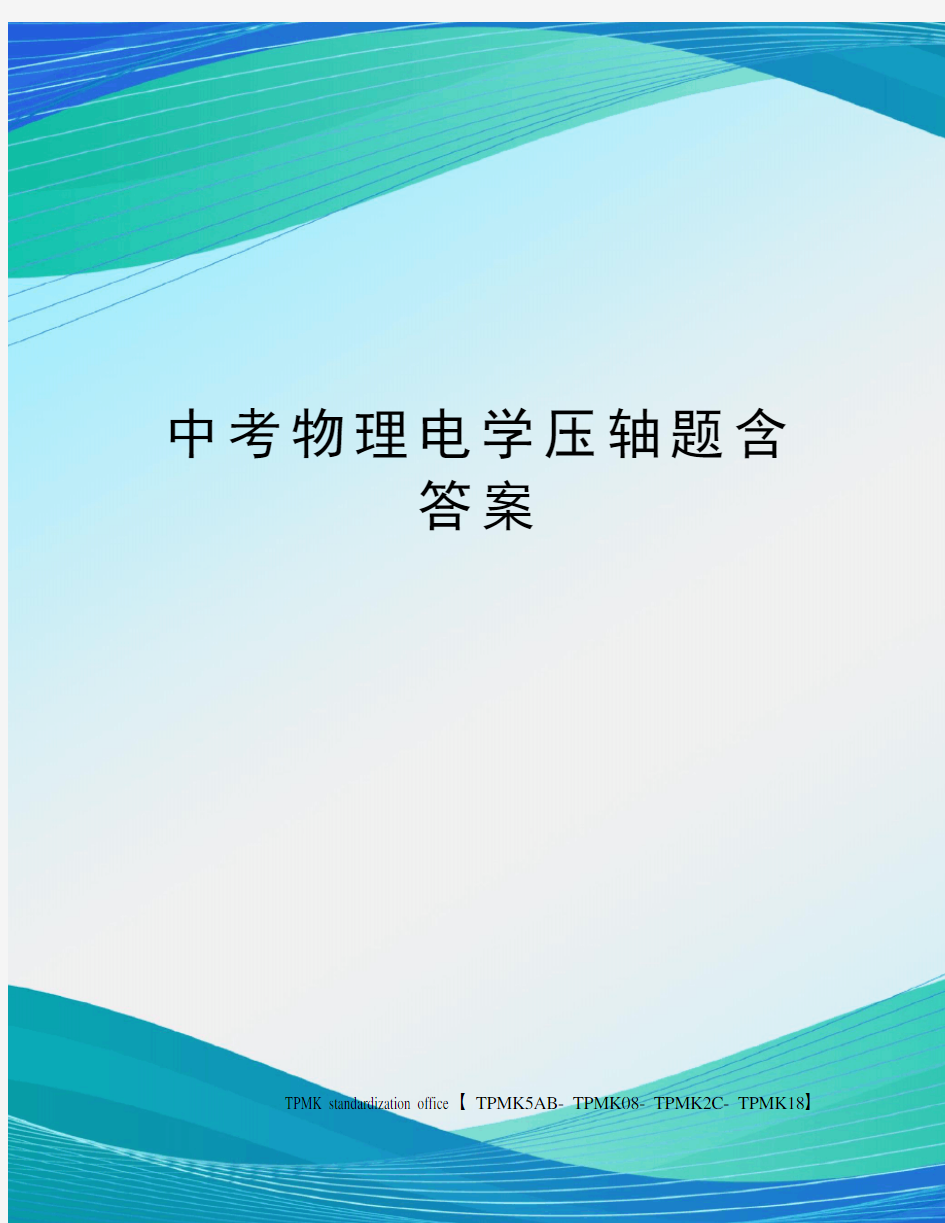 中考物理电学压轴题含答案(终审稿)