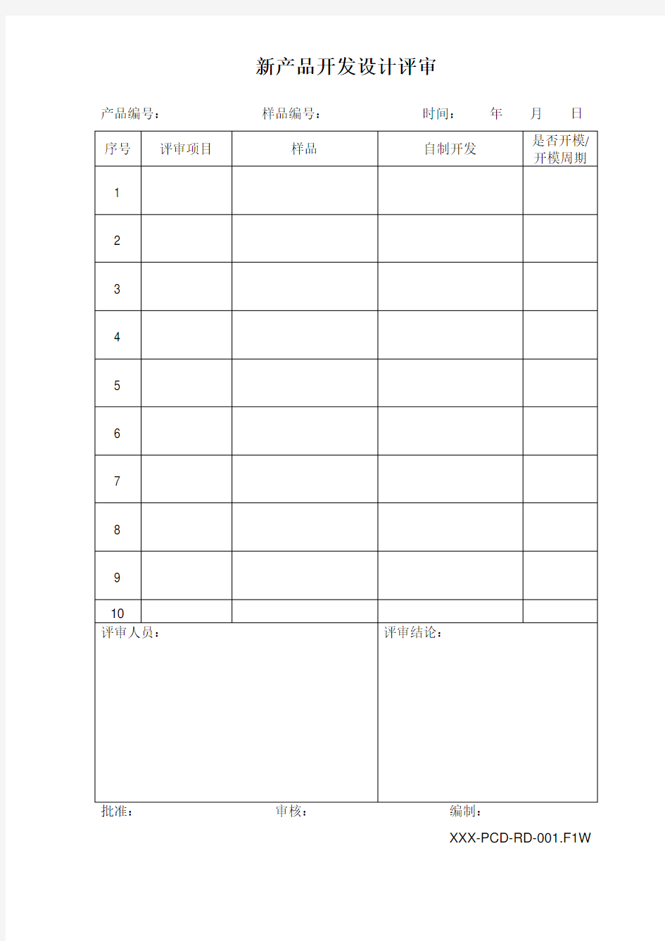 新产品开发设计评审