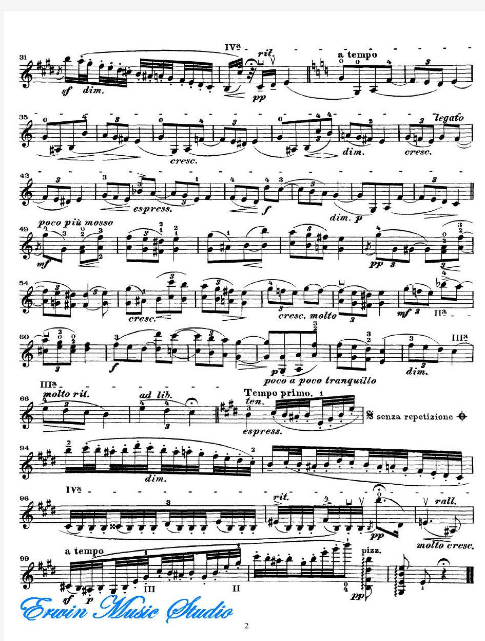 Violin爱德华埃尔加《随想曲》作品.17小提琴曲谱 钢琴伴奏曲谱EdwardElgar,LaCapricieuse,Op.17