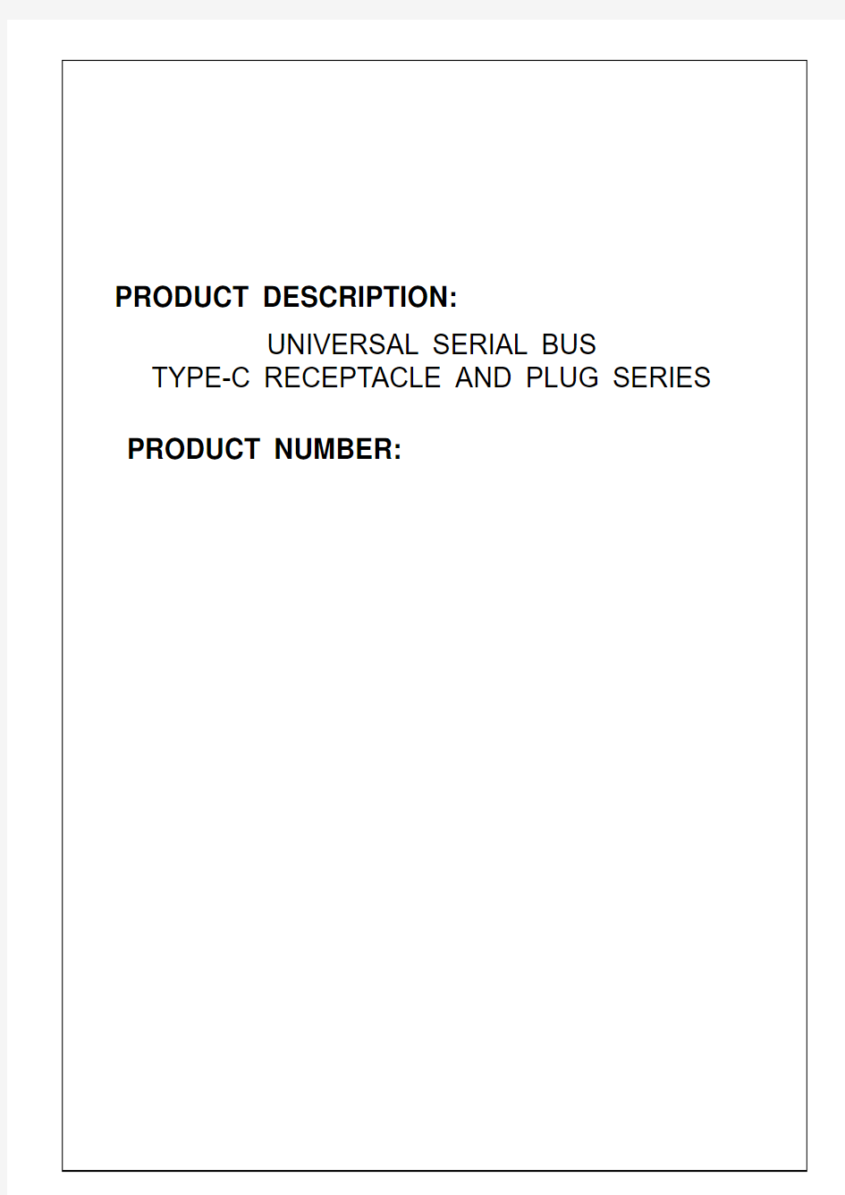 USB Type C receptacle and plug 产品规格书
