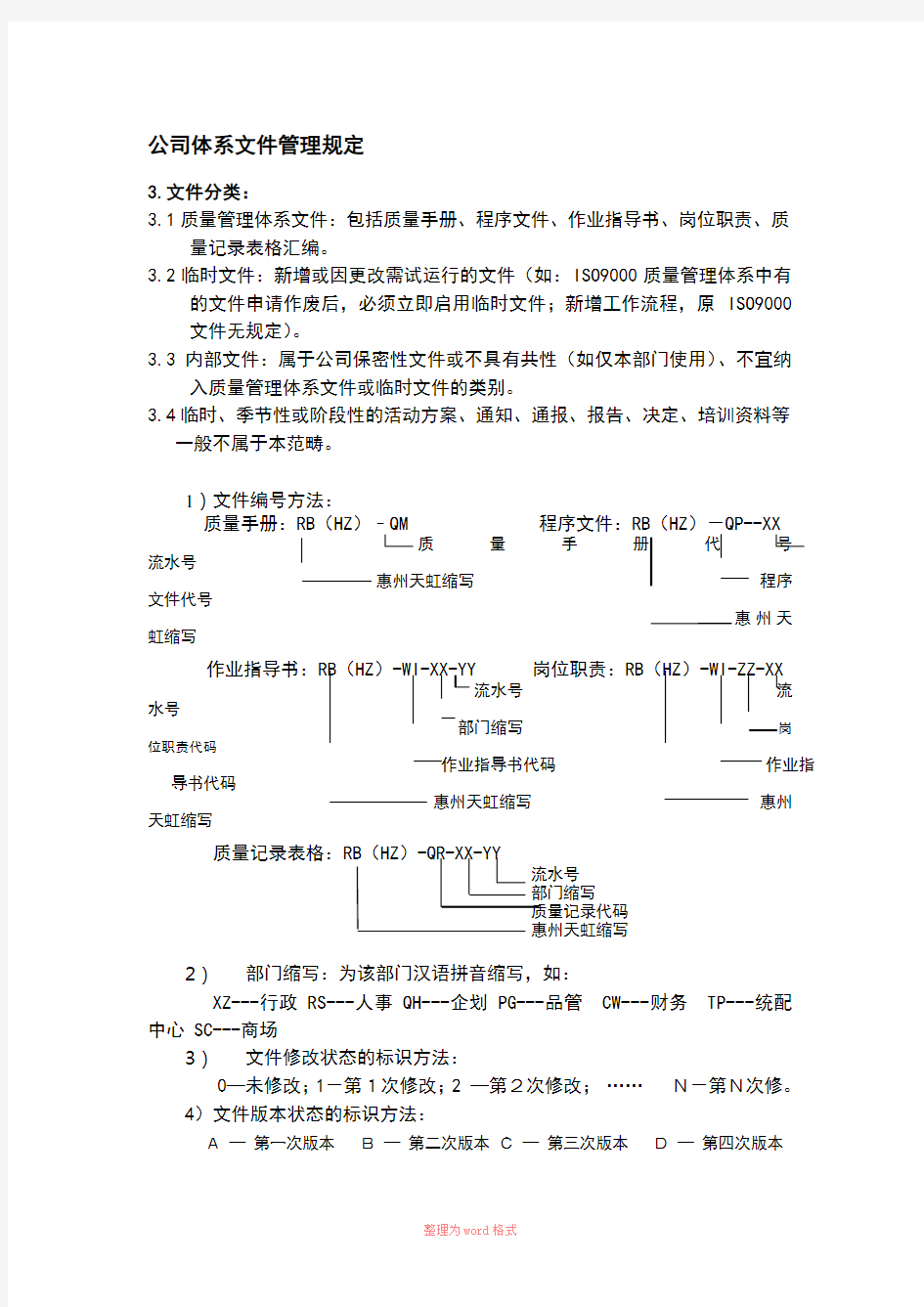 公司体系文件管理规定