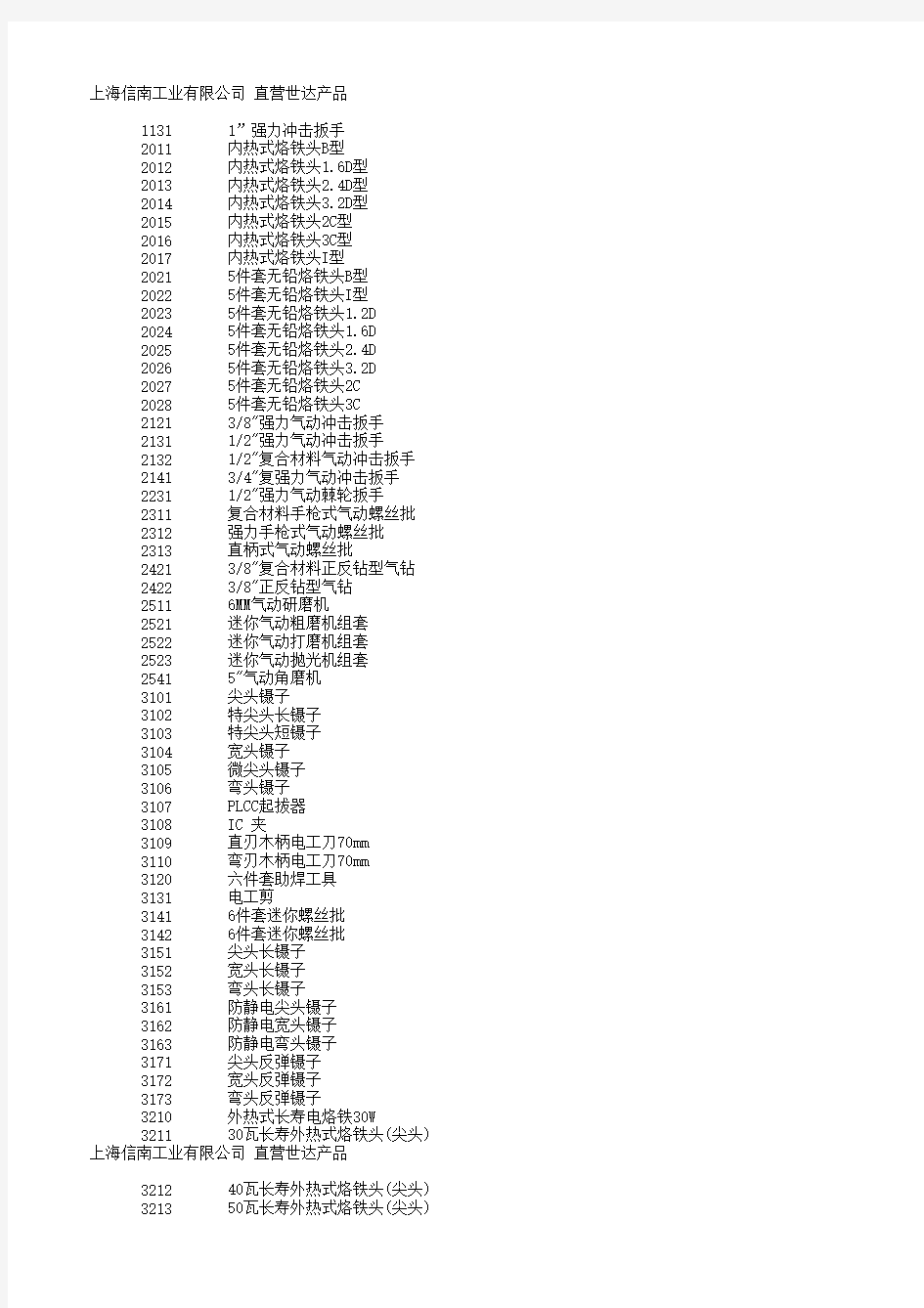 世达工具型号-名称对照表