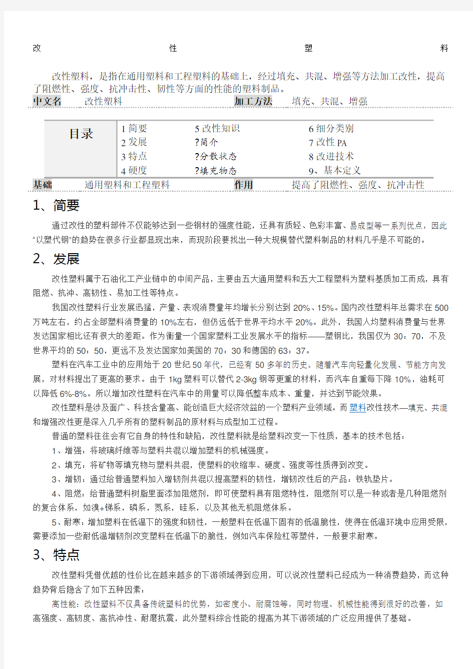 改性塑料简介