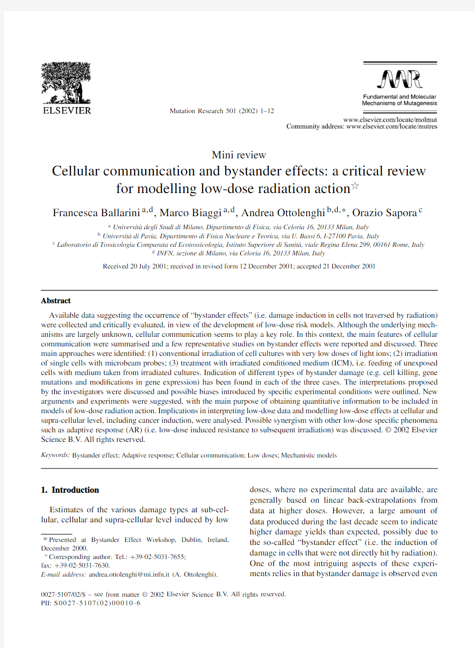 Cellular communication and bystander effects a critical review