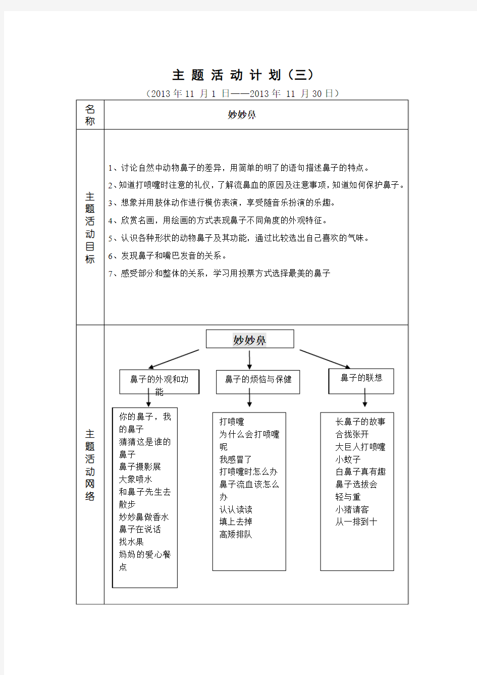 中班上主 题 活 动 计 划.doc2013-2014