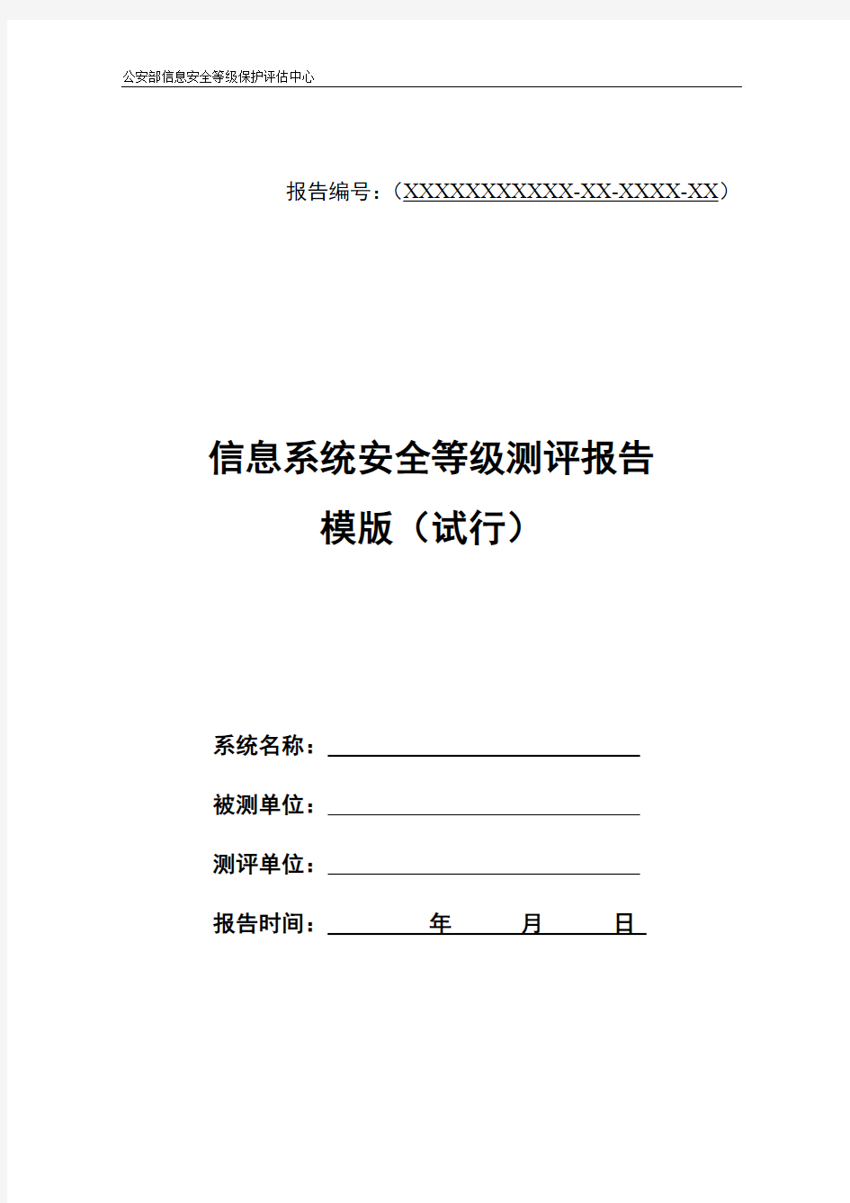 信息安全信息系统等级保护测试报告模板