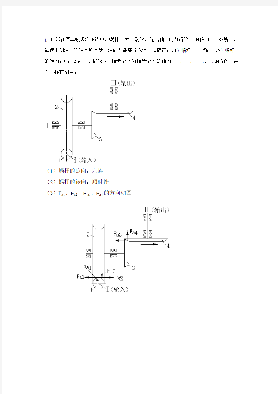 齿轮传动受力分析习题