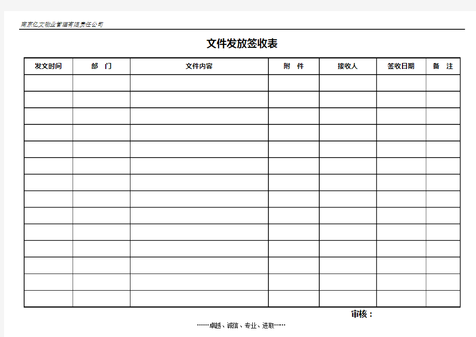 文件发放签收表