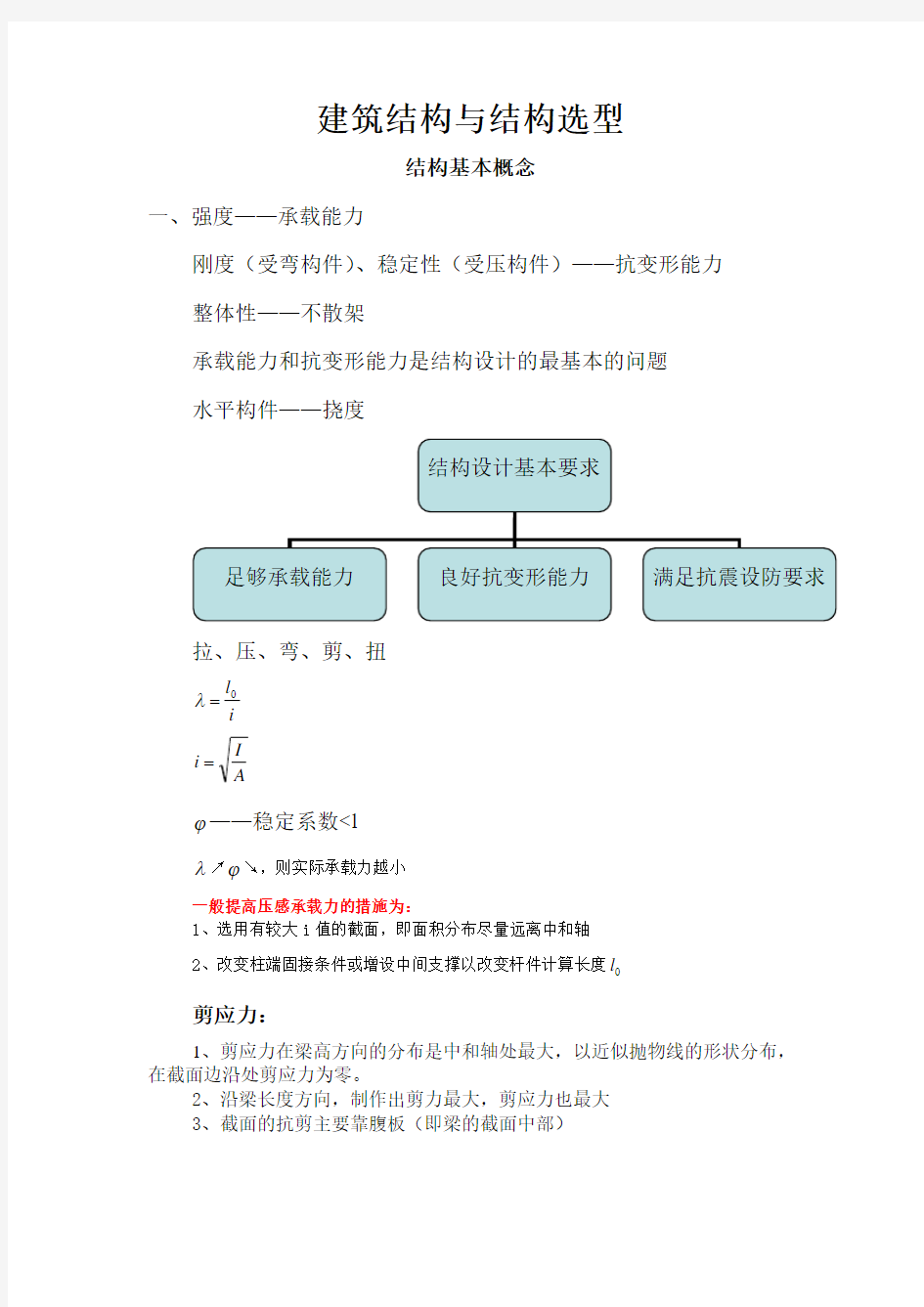 建筑结构和结构选型