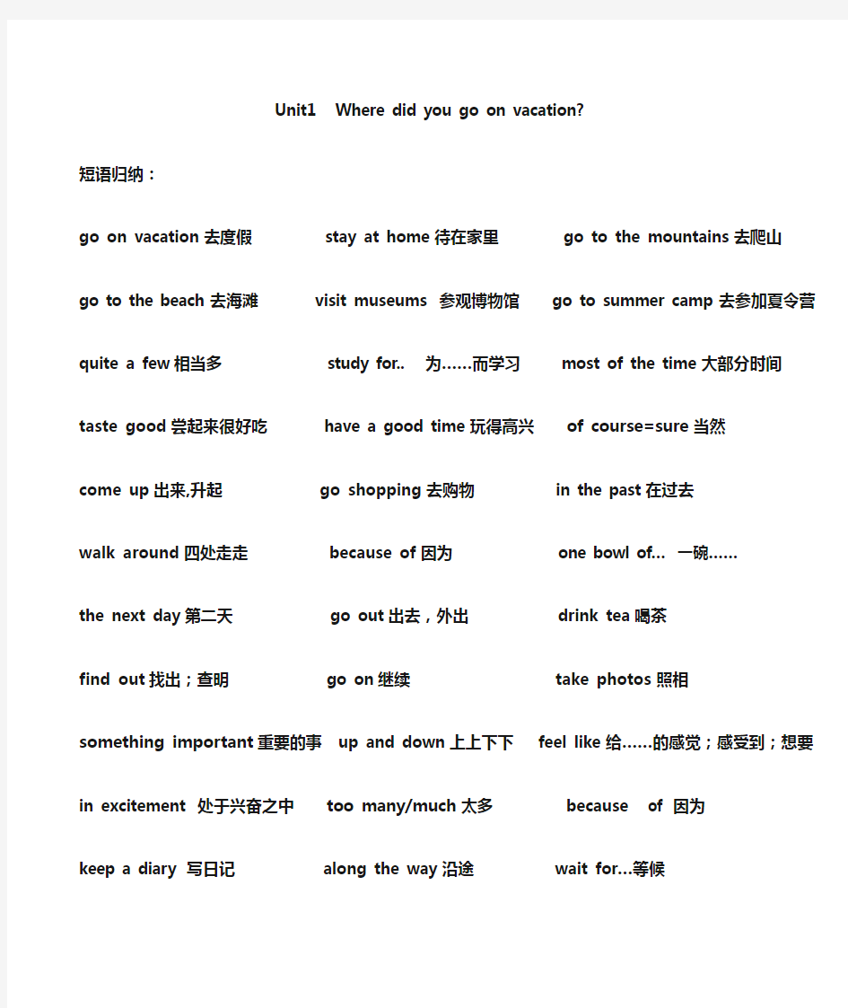 八年级上册英语第一单元知识点