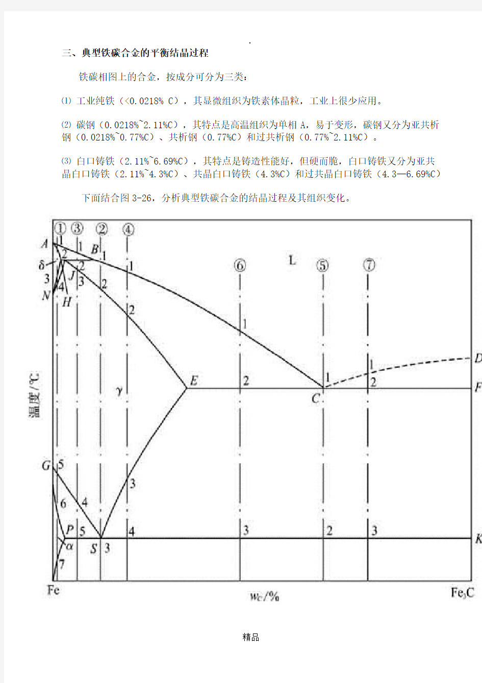 铁碳合金的平衡结晶过程