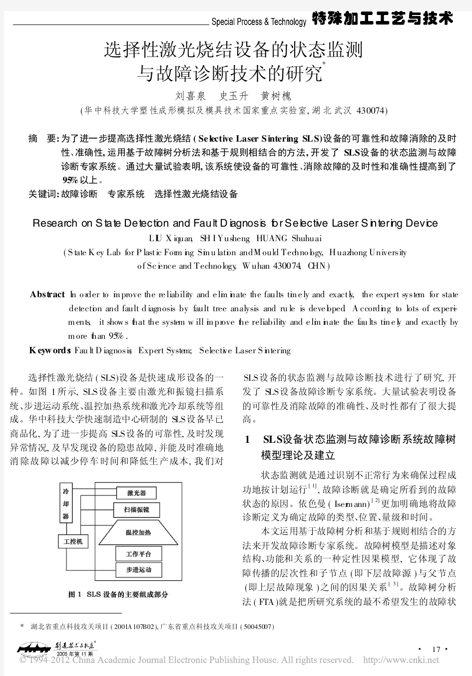 选择性激光烧结设备的状态监测与故障诊断技术的研究_刘喜泉