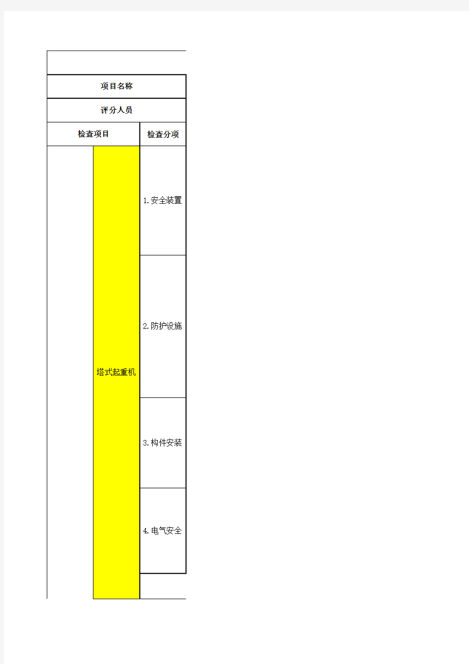 现场大型机械检查表