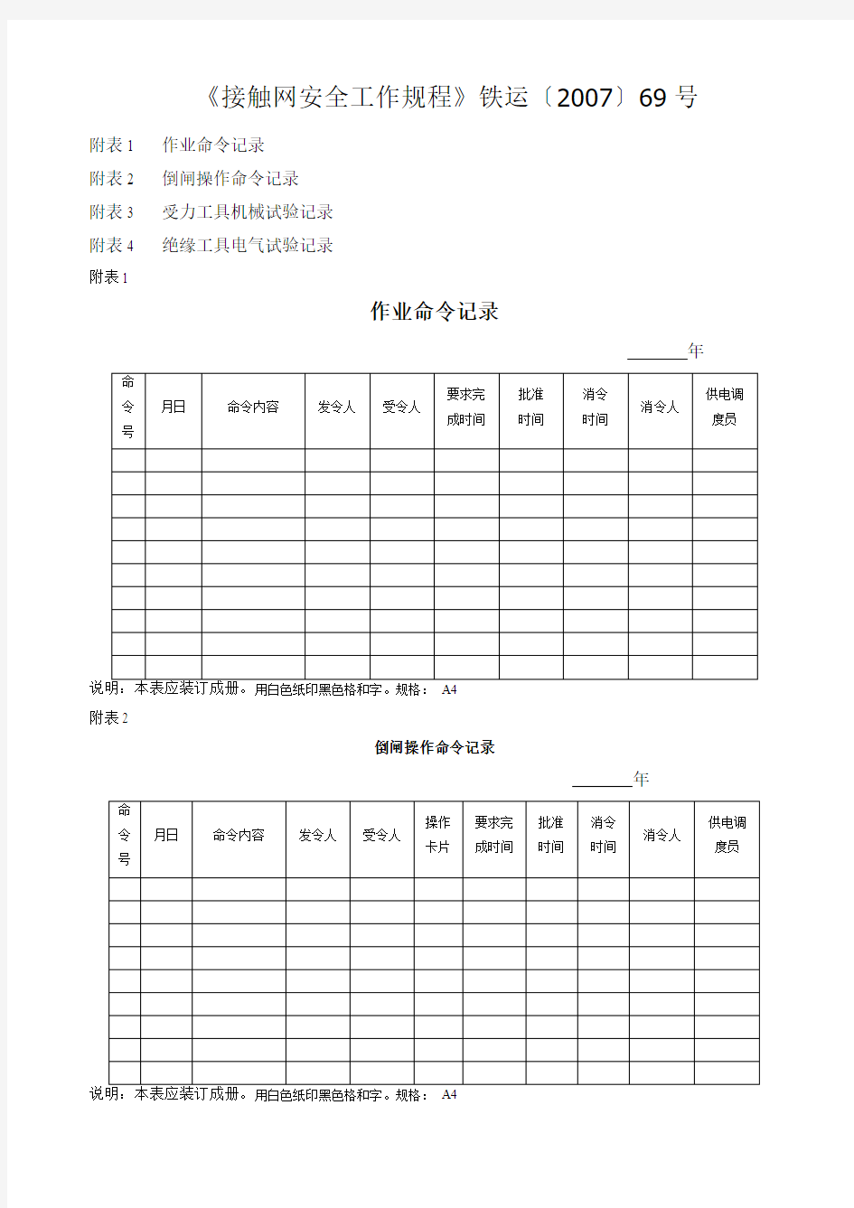 接触网双规附录