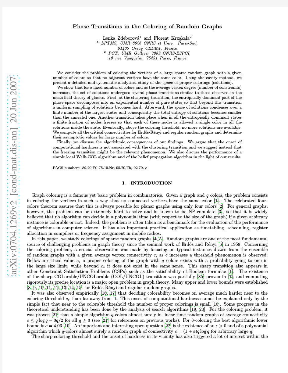 Phase Transitions in the Coloring of Random Graphs