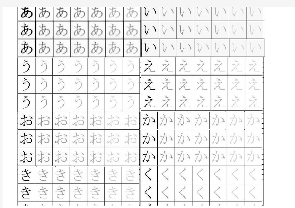 五十音图适合打印好修改可以自己设计字帖哟