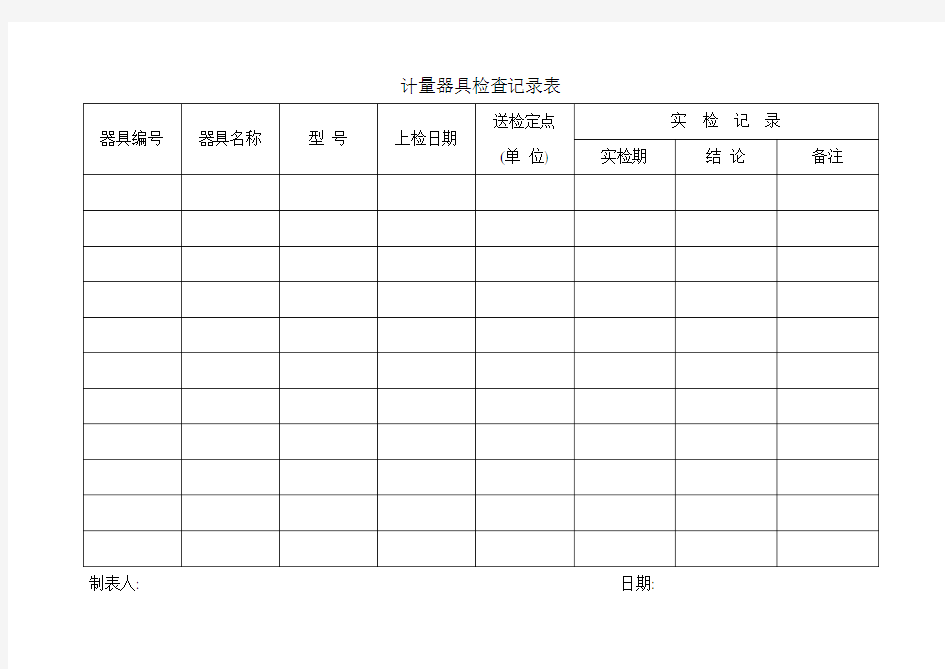 计量器具检查记录表