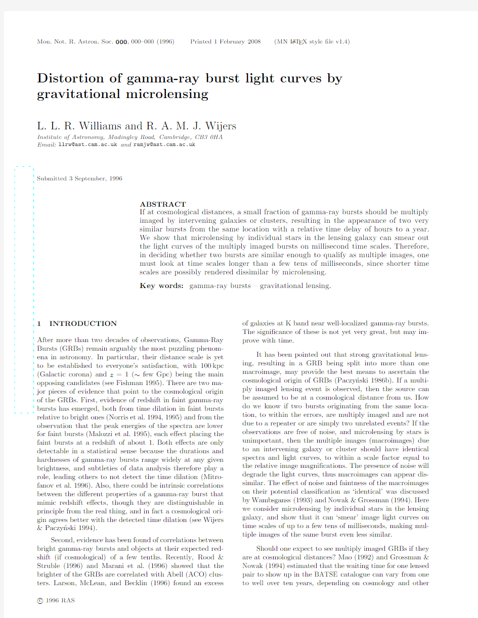 Distortion of gamma-ray burst light curves by gravitational microlensing