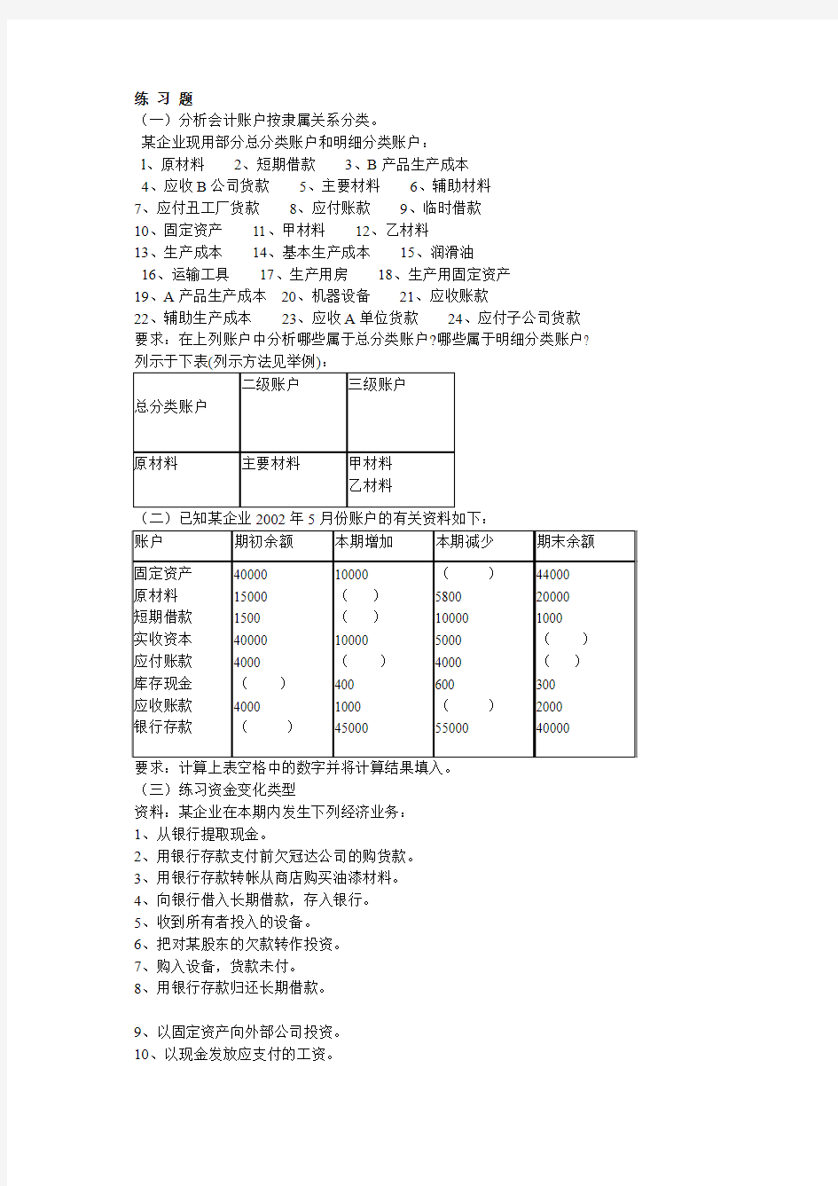 《基础会计学》第一次作业