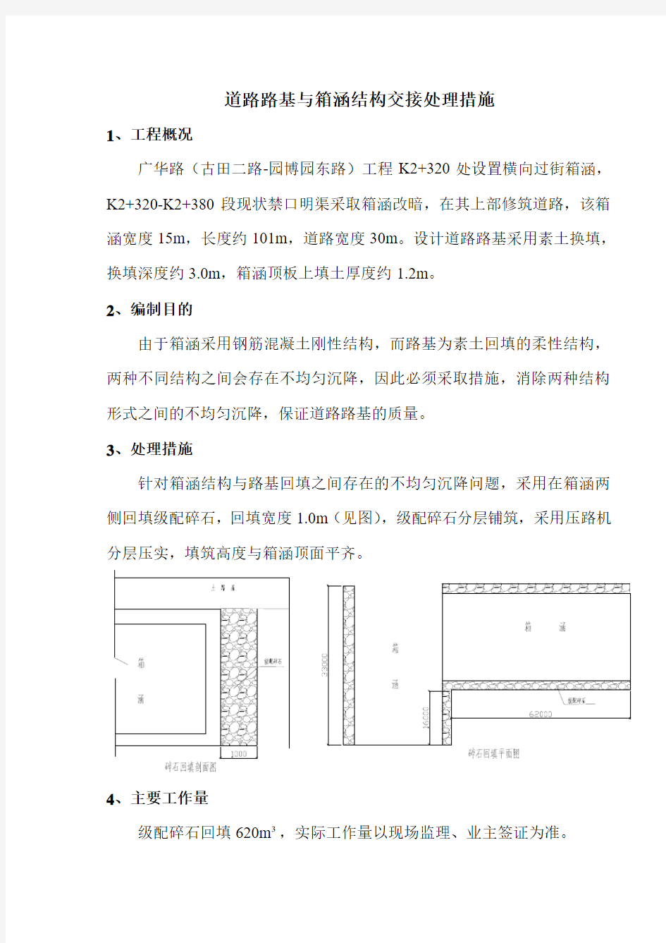 路基箱涵过渡段处理方案