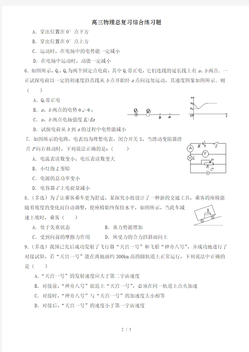 高三物理总复习综合练习题