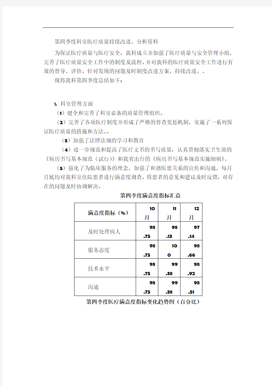 第四季度医疗质量安全管理与持续改进总结1-(1)