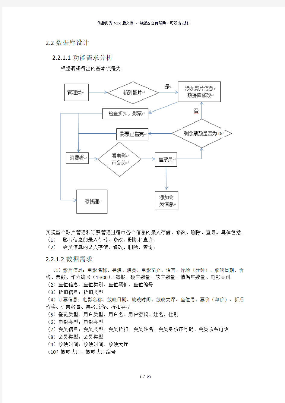 简单影院订票系统数据库设计-参考模板