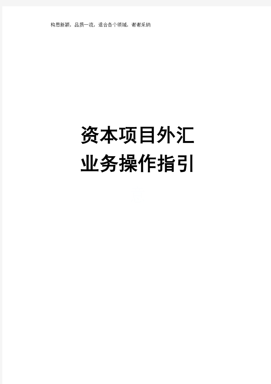 《资本项目外汇管理业务操作指引》(2019年版全文)