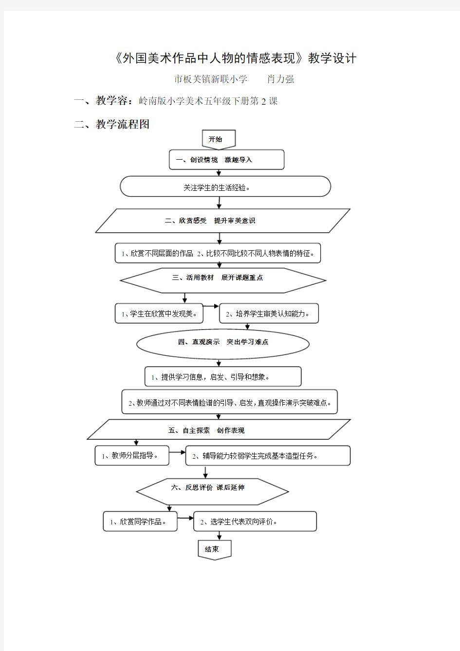 《外国美术作品中人物的情感表现》教学设计说明