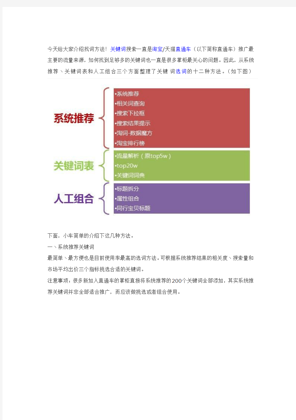 直通车关键词从入门到精通,新手选词必备