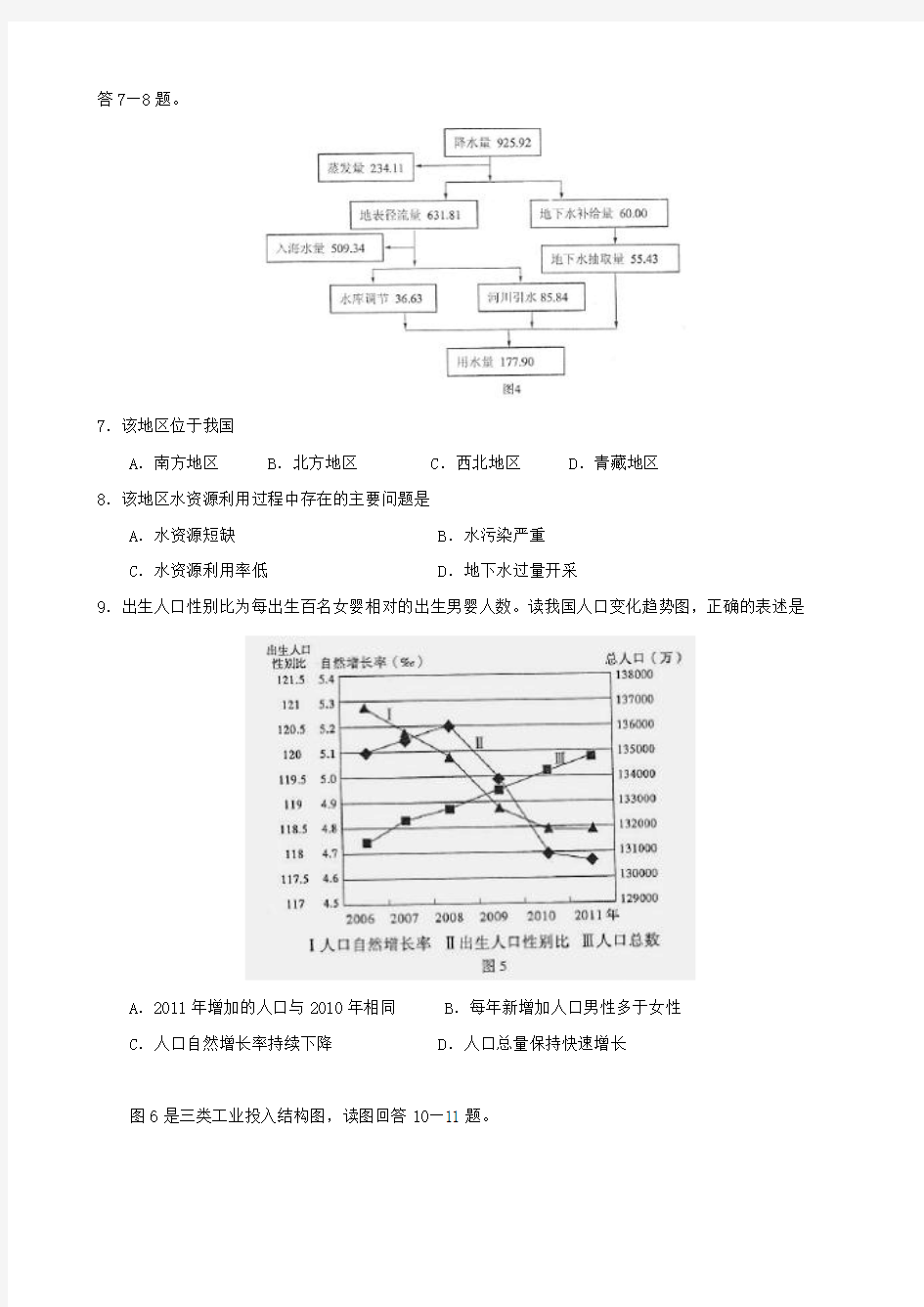 广东省茂名市2013届高三第一次高考模拟试题(地理)