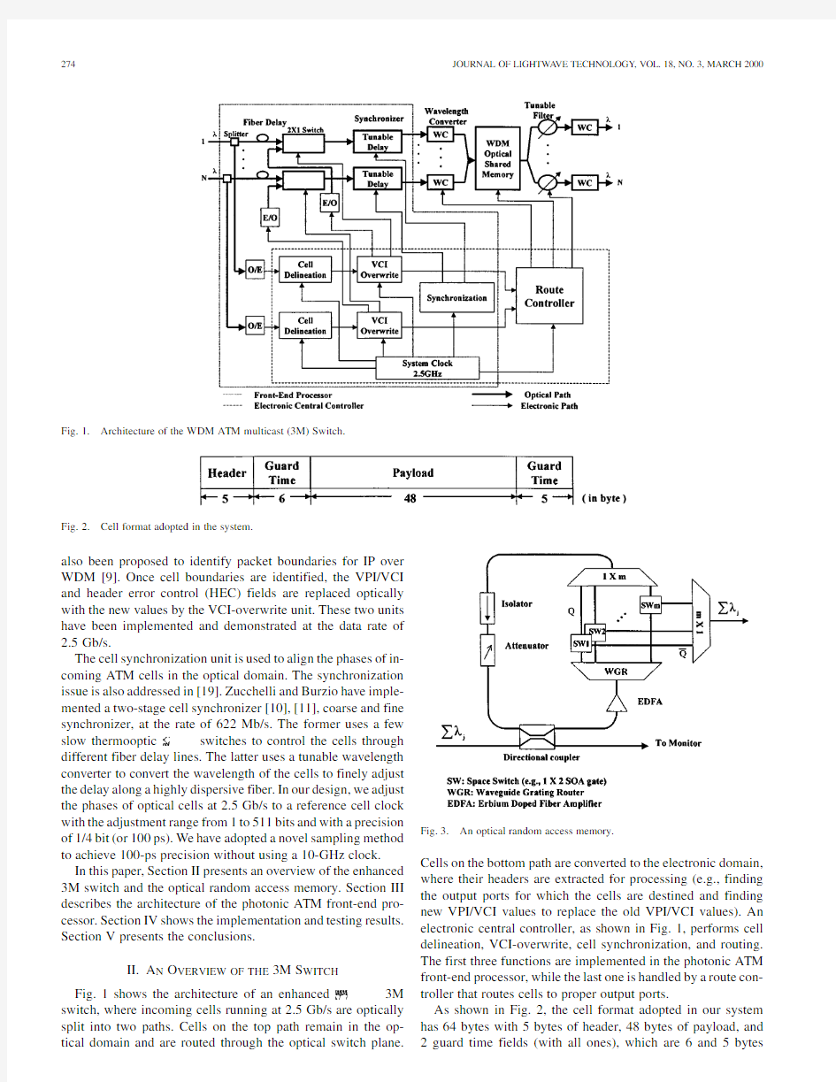 A photonic front-end processor in a WDM ATM multicast switch