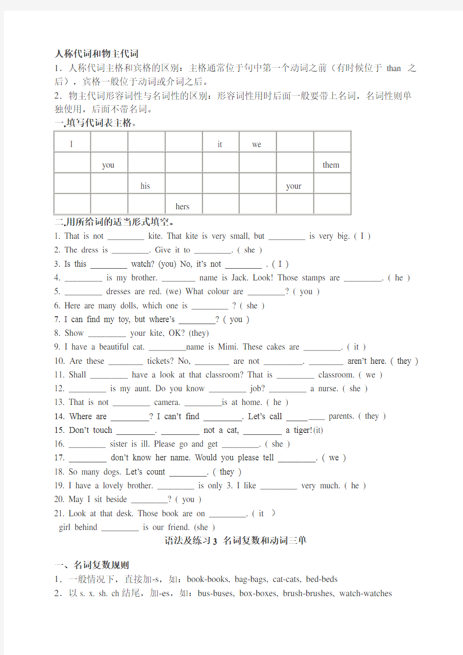 牛津小学英语语法点汇总 (1)