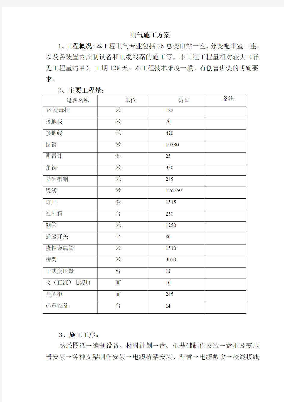 某污水处理厂电气施工方案