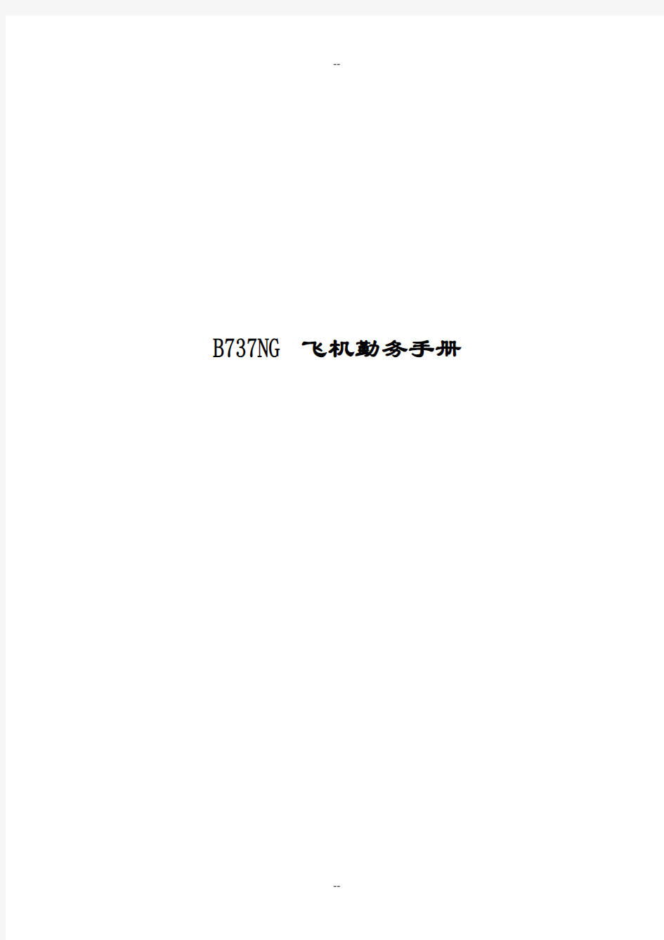 BNG飞机勤务手册中文版