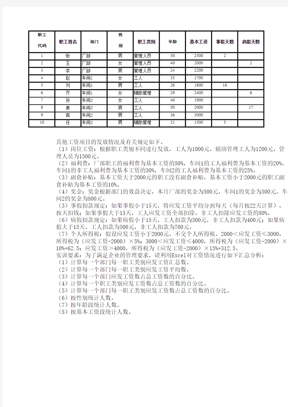 Excel工资管理