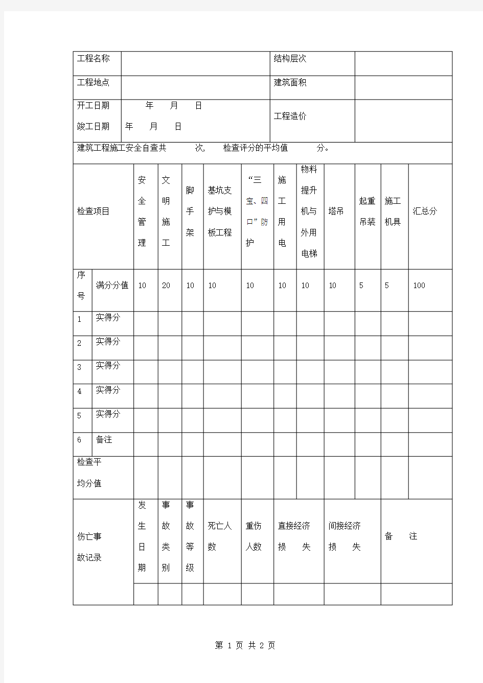 建设工程施工安全评价报告书