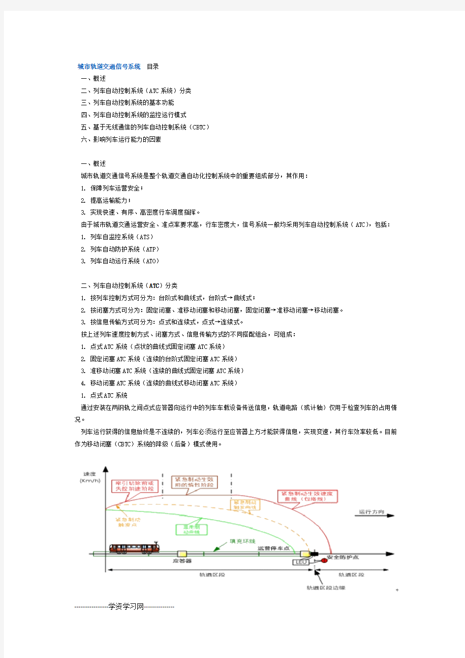 城市轨道交通信号系统