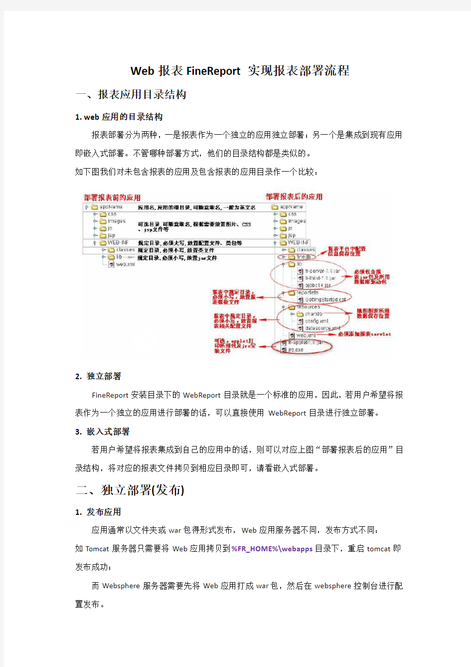 Web报表FineReport实现报表部署流程