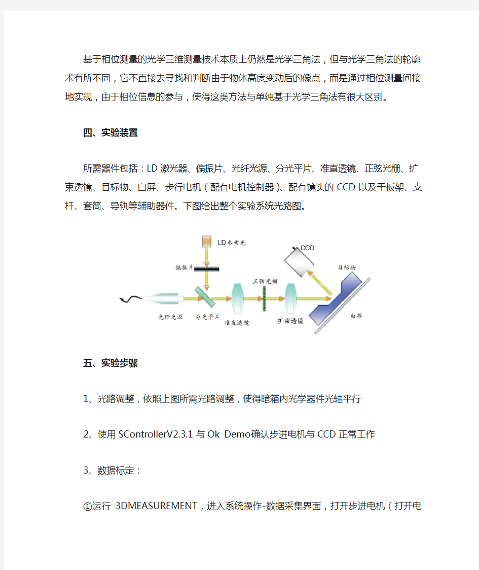 实验六  光学传感三维面形测量