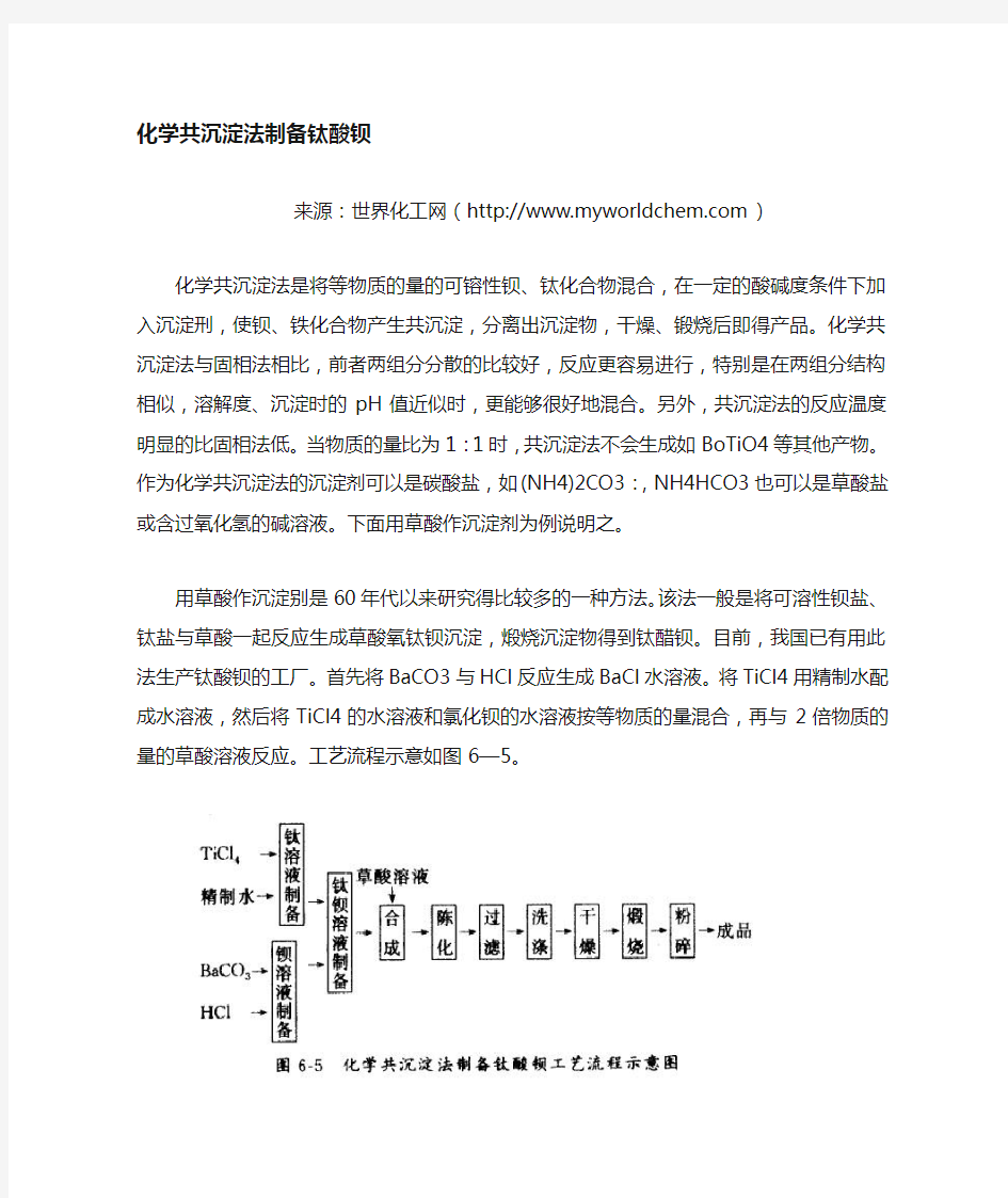 钛酸钡制备方法指化学共沉淀法