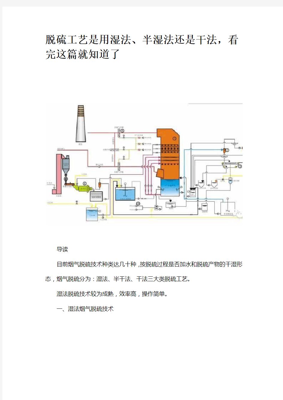 有图有真相-干法、半干法、湿法脱硫-太详细