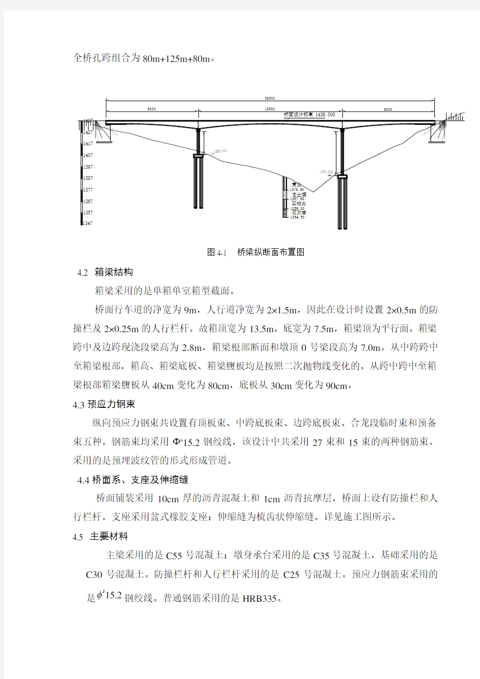 三跨变截面-预应力混凝土连续梁桥