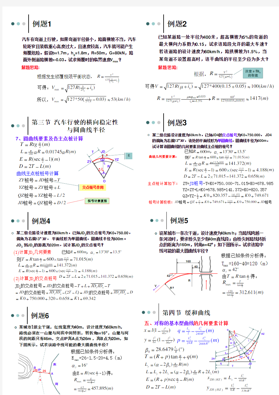 道路勘测设计学习重点