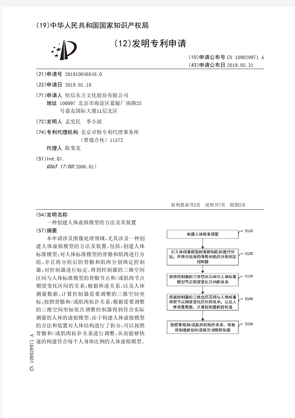 一种创建人体虚拟模型的方法及其装置_CN109829971A