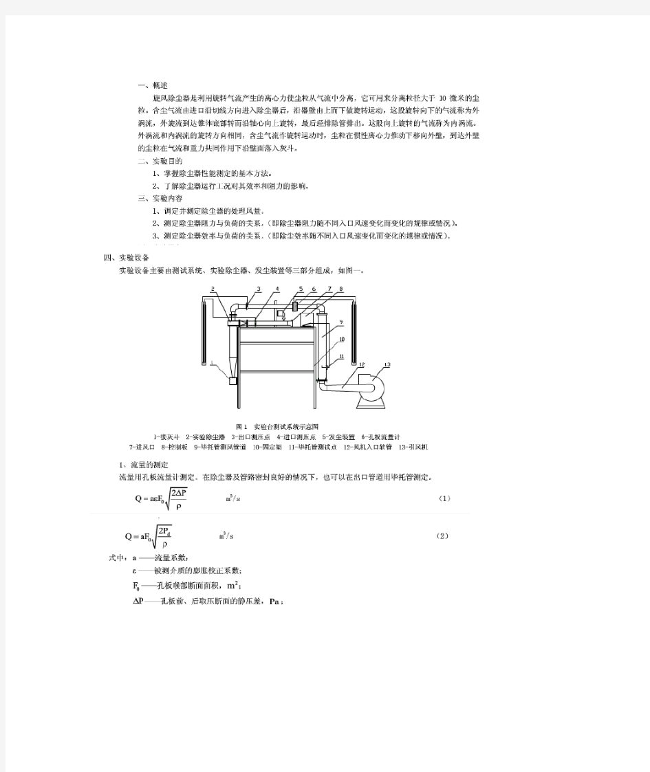 除尘器除尘效率测定