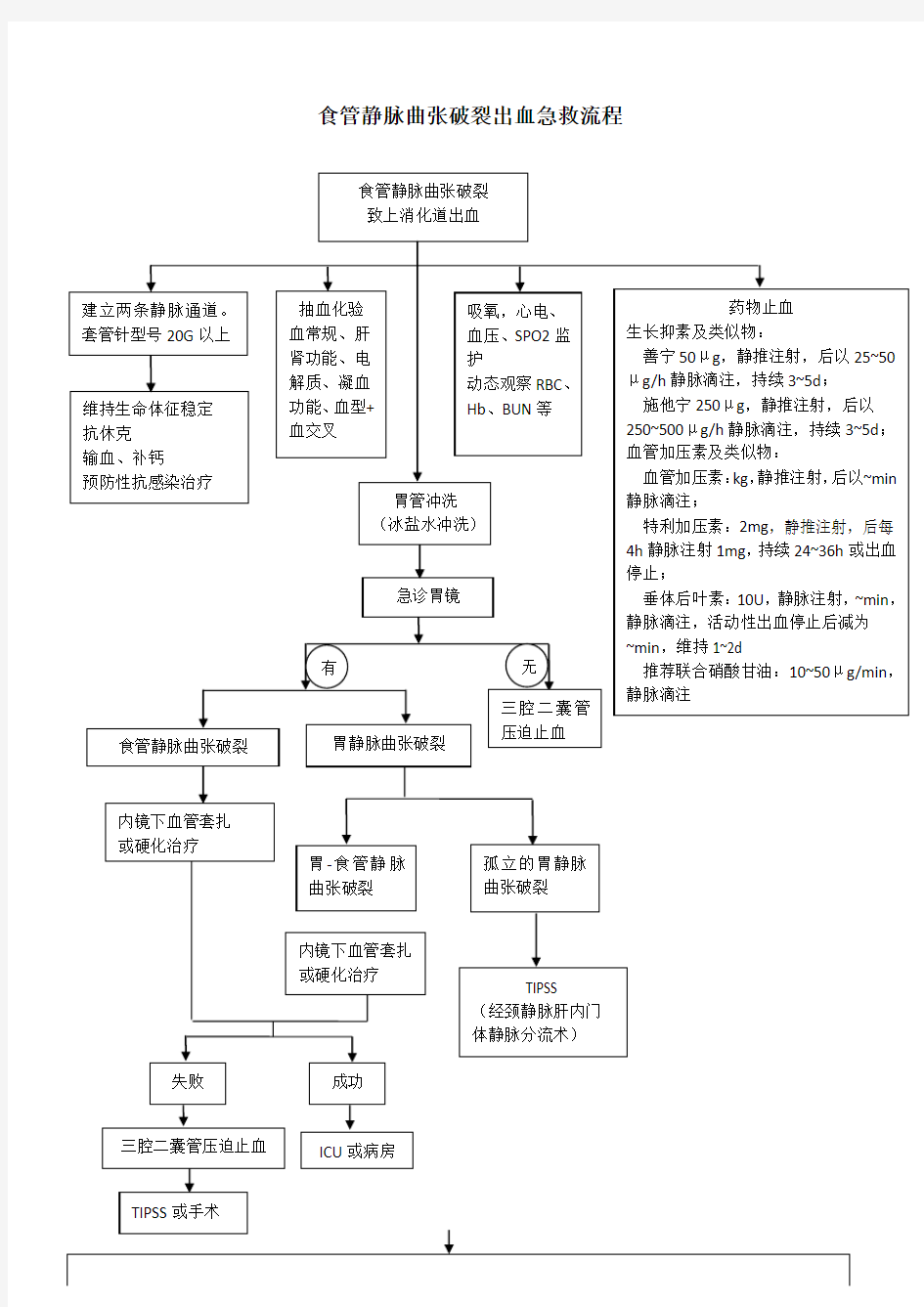 食管胃底静脉曲张破裂出血急救流程